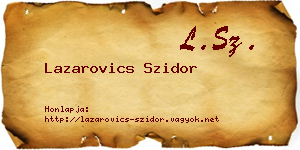 Lazarovics Szidor névjegykártya